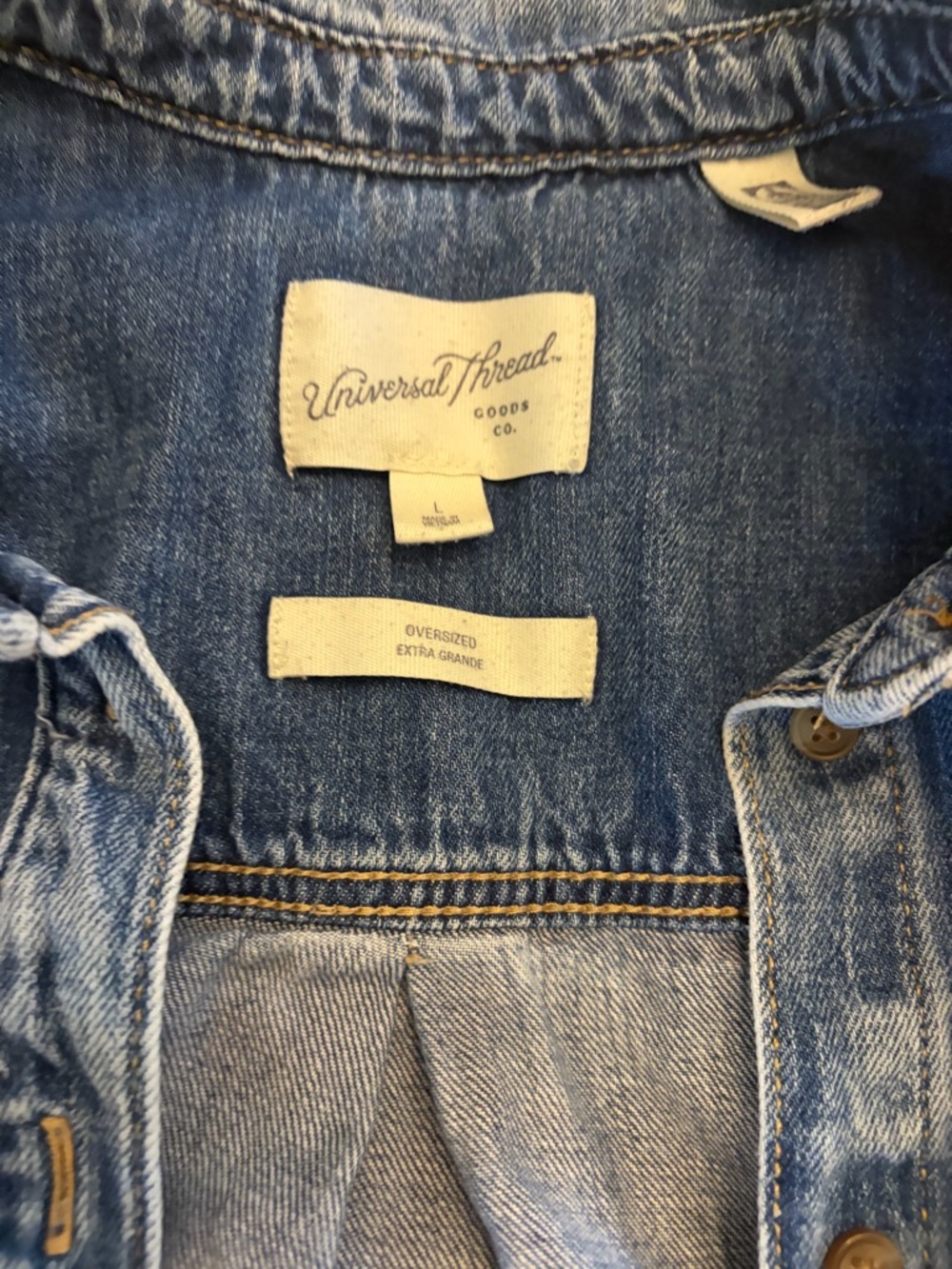 Universal Thread Light Blue Denim Button-Down Shirt - Picture 2 of 3